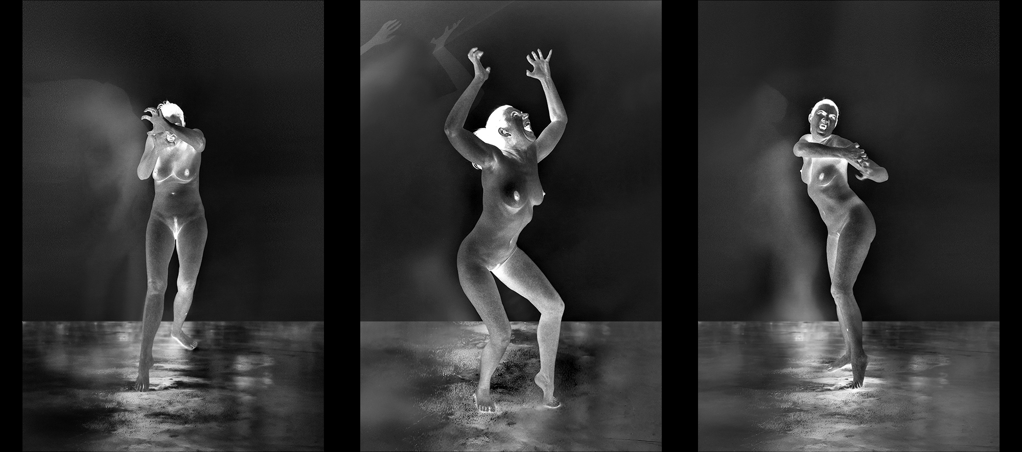 RED nega-triptyque Marie Dew, photographe, modèle